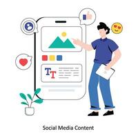 social médias contenu plat style conception vecteur illustration. Stock illustration