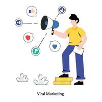 viral commercialisation plat style conception vecteur illustration. Stock illustration