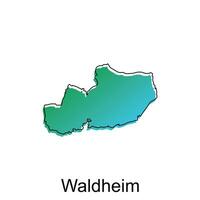 carte ville de Waldheim, monde carte international vecteur modèle avec contour illustration conception