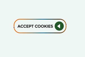 Nouveau J'accepte biscuits moderne, site Internet, Cliquez sur bouton, niveau, signe, discours, bulle bannière, vecteur
