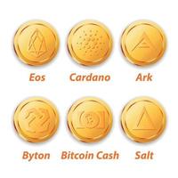 pièce d'or de crypto-monnaies vecteur