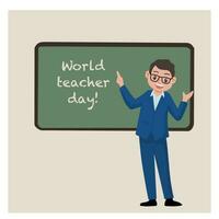 illustration de monde enseignants journée sur octobre vecteur