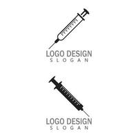 modèle et symbole de vecteur d'icône d'injection de seringue