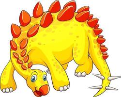un personnage de dessin animé de dinosaure stégosaure vecteur
