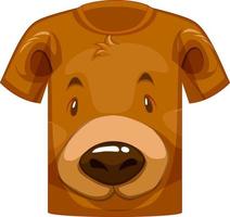 devant du t-shirt avec le visage d'un motif d'ours mignon vecteur