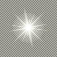 vecteur lumière effet. brillant étoile. blanc embrasé lumière éclater explosion transparent. transparent éclat pente briller, brillant éclater. éblouissement texture.