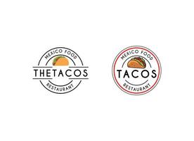 tacos emblème nourriture logo conception. Mexique tacos logo conception vecteur