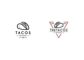 tacos emblème nourriture logo conception. Mexique tacos logo conception vecteur