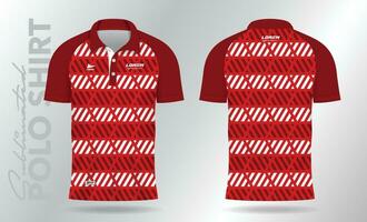 rouge polo maquette chemise modèle conception uniforme pour sport Jersey vecteur