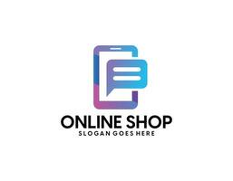 vecteur de conception de modèle de logo de boutique en ligne