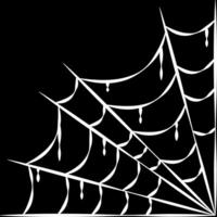 coin bas araignée la toile Halloween vecteur