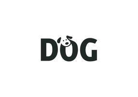 Créatif chien et texte ajoutée animal logo icône conception vecteur
