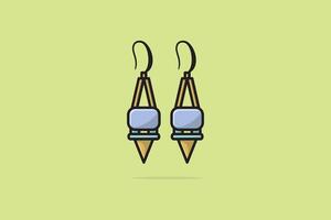 unique style des boucles d'oreilles pour femme vecteur illustration. beauté mode objets icône concept. femmes élégant bijoux des boucles d'oreilles vecteur conception.