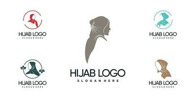 hijab logo conception collection avec Créatif style concept prime vecteur