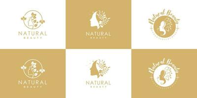 la nature beauté logo conception collection avec unique style prime vecteur