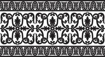 vecteur monochrome noir sans couture classique Renaissance ornement. interminable européen frontière, la relance style Cadre