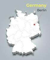Allemagne 3d carte avec les frontières de Régions vecteur
