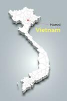 vietnam 3d carte avec les frontières de Régions vecteur