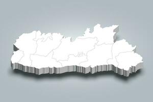 meghalaya 3d district carte est une Etat de Inde vecteur