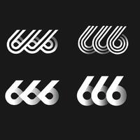 666 logo icône conception vecteur
