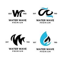 w lettre l'eau initiale logo conception modèle vecteur