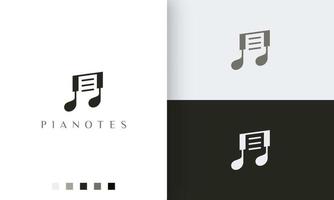 logo ou icône de note de piano simple et moderne vecteur