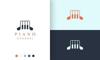 logo ou icône de piano simple et moderne vecteur