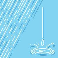 pluie l'eau à thème carré décoratif Contexte avec pluie gouttes éléments isolé sur lumière bleu carré fond d'écran modèle. Facile plat vecteur fond d'écran pour affiche couverture, site Internet modèle.