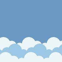 des nuages Cadre plat, bleu semi-circulaire des nuages modèle enfants Contexte affiche bannière. vecteur illustration