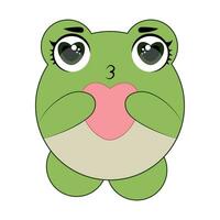 bébé grenouille souriant dans une kawaii style vecteur