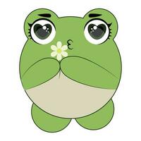 bébé grenouille souriant dans une kawaii style vecteur