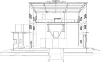 3d illustration de industriel bâtiment vecteur