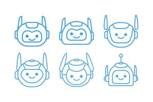 robot tête avatar vecteur conception. dessin animé mascotte robot tête icône conception