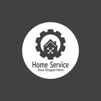 Accueil un service construction logo vecteur modèle