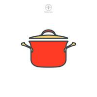 cuisine pot icône symbole vecteur illustration isolé sur blanc Contexte