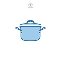 cuisine pot icône symbole vecteur illustration isolé sur blanc Contexte