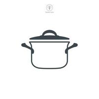 cuisine pot icône symbole vecteur illustration isolé sur blanc Contexte