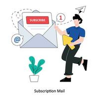 abonnement courrier plat style conception vecteur illustration. Stock illustration