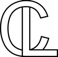 logo signe lc cl icône signe entrelacé des lettres c l vecteur