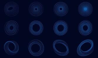 collection de irrégulier abstrait lignes forme cercle. vecteur illustration