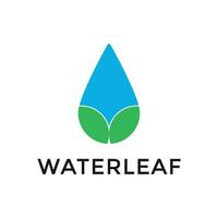 Créatif laissez tomber l'eau et feuille concept logo vecteur