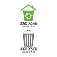 modèle et symbole de conception de vecteur d'icône de poubelle