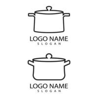 modèle et symbole de vecteur de logo d'icône de casserole