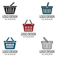 Panier et panier d'achat logo vector modèle illustration design