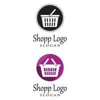 Panier et panier d'achat logo vector modèle illustration design