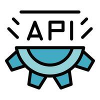 api Logiciel icône vecteur plat