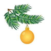 Noël branche avec pendaison Noël balle. moderne babiole. décoration pour Noël arbre. vecteur illustration.