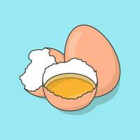 des œufs vecteur illustration. poulet des œufs plat icône