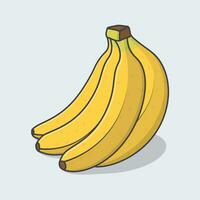 bouquet de bananes dessin animé vecteur illustration. banane fruit plat icône contour