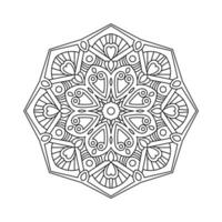 décoratif mandala et modèle pour Mehndi, mariage, tatouage, Islam, Indien, arabe. contour mandalas coloration livre page. vecteur